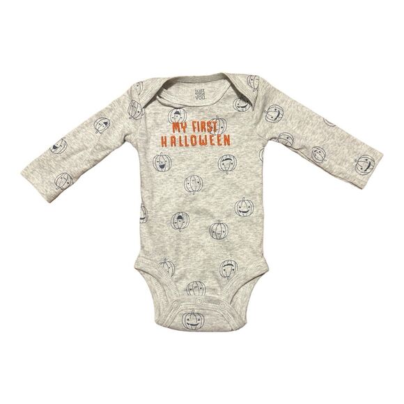 Carter's MY FIRST HALLOWEEN Gray One Piece Shirt / Top Size Pumpkins Newborn - Picture 1 of 6